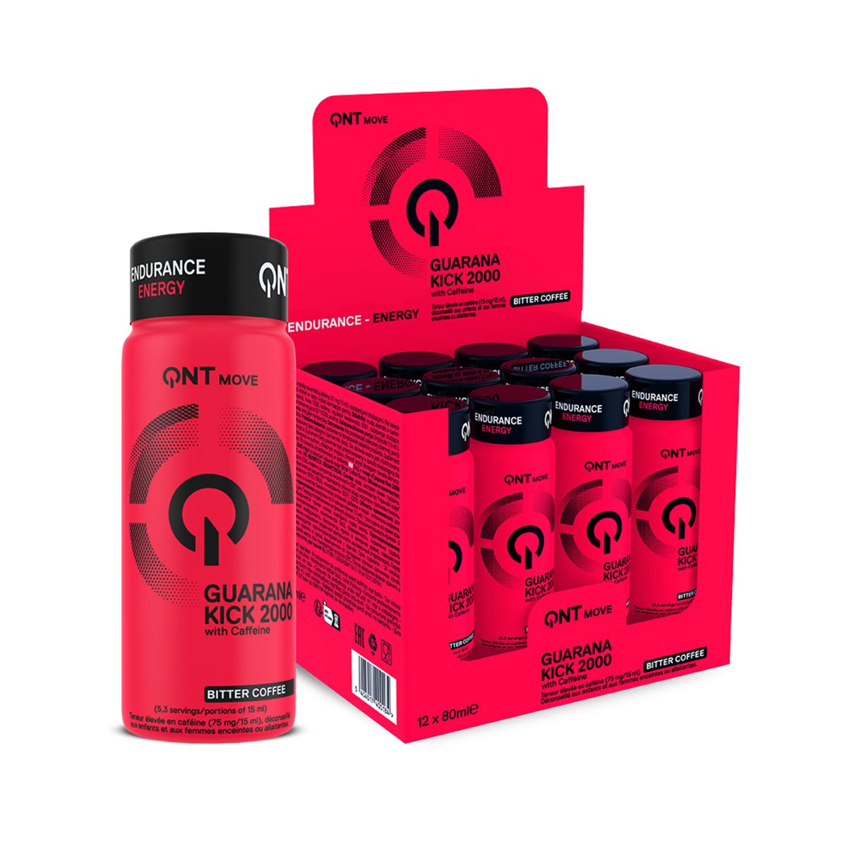 QNT - Shot de Guaraná + Cafeína QNT - 12 unidades 80ml cu 60 servicios