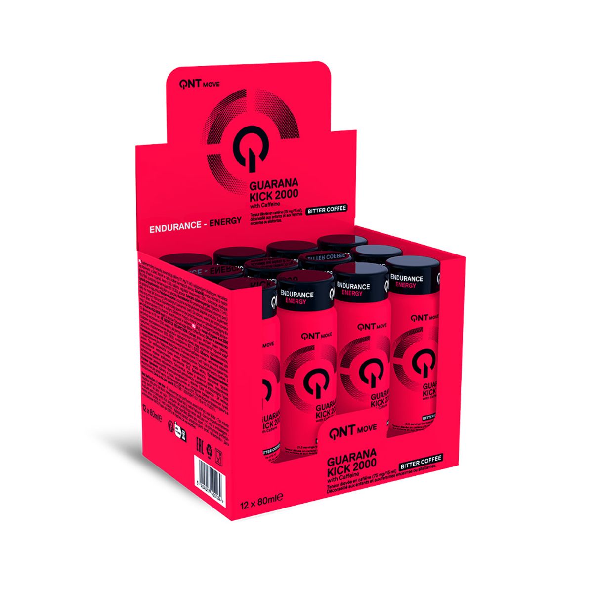 QNT - Shot de Guaraná + Cafeína QNT - 12 unidades 80ml cu 60 servicios