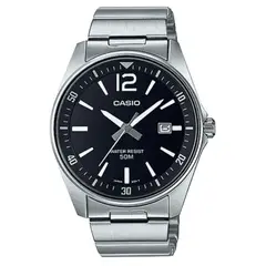 CASIO - RELOJ MTP-E170D-1BVDF CLASICO PLATEADO NEGRO