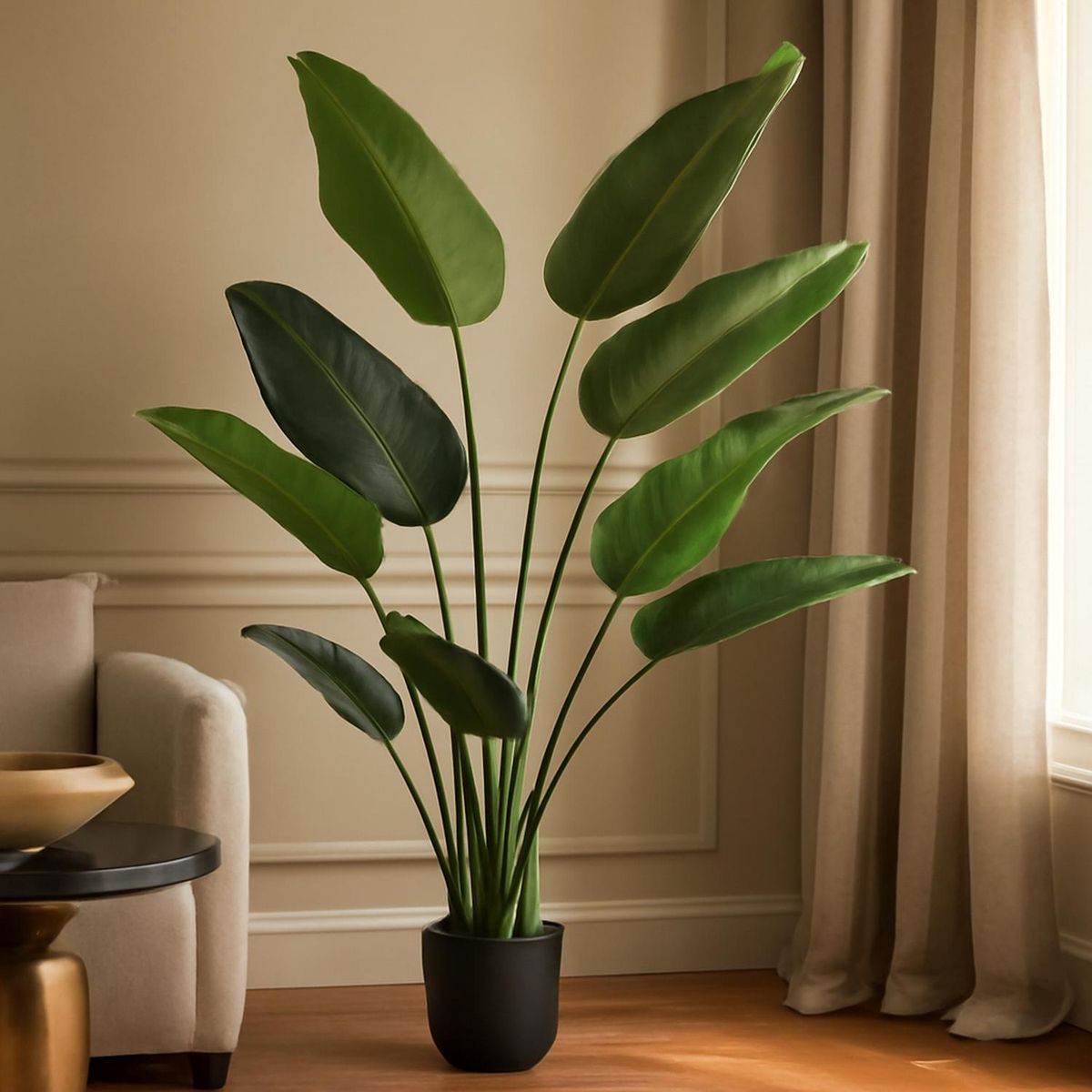 ARBUSTO REAL - Arbusto Real Planta Artificial Ave Paraíso 180 Cm Premium Verde