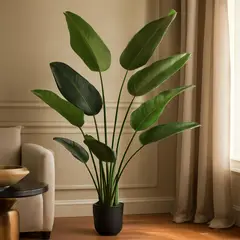 ARBUSTO REAL - Planta Artificial Ave Paraíso 180 Cm Premium Verde