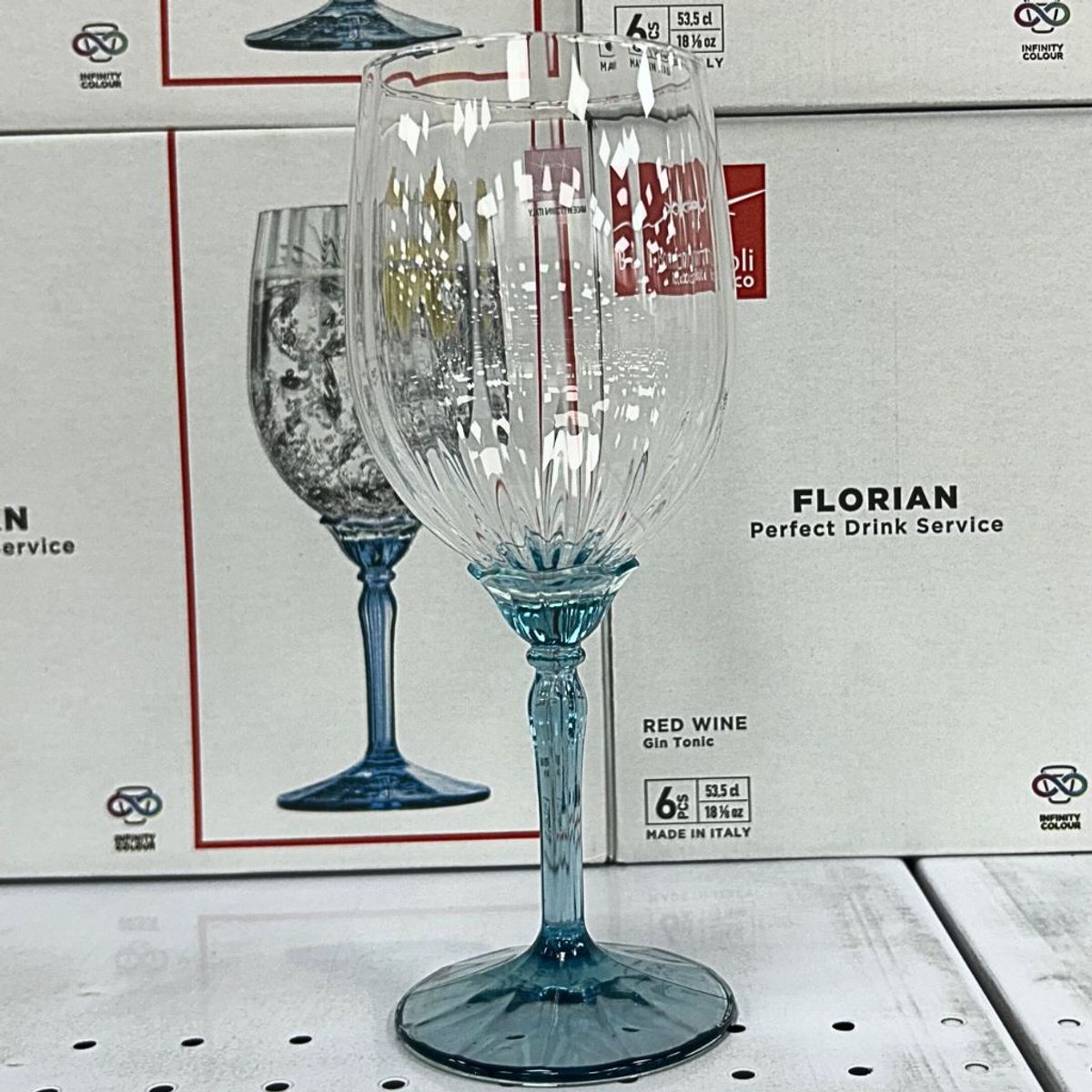 GENERICO - Set de 6 Copas de Vino Tinto florian azul