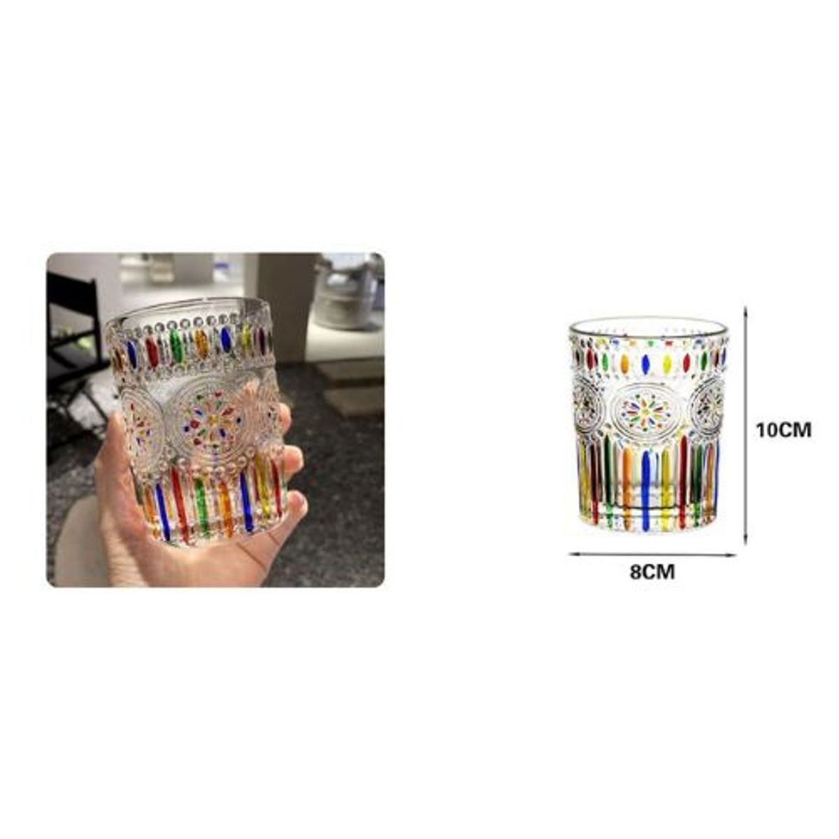 GENERICO - SET DE 6 VASOS DE VIDRIO 350ML