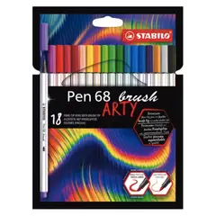 STABILO - Lápices Brush Pen 18 Colores Acuarelables Punta Pincel
