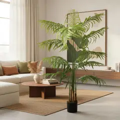 ARBUSTO REAL - Planta Artificial Palmera Verde 180 Cm Con Maceta Arbusto Re Verde