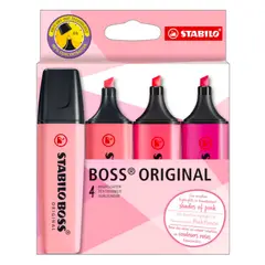 STABILO - Destacadores Boss Shades Of Pink Estuche 4 Unidades Rosa