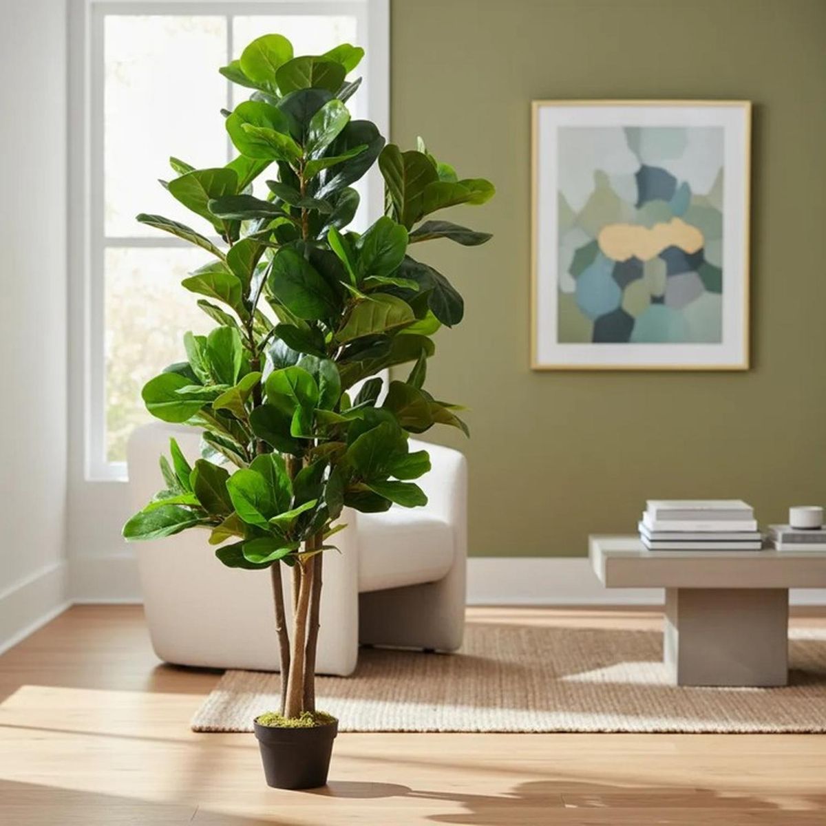 ARBUSTO REAL - Planta Artificial Ficus Lyrata 150 Cm Premium / Arbusto Real