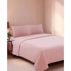 GENERICO - Sábana de Polar Ultra Suave Máxima Calidez y Confort Rosa plaza y media