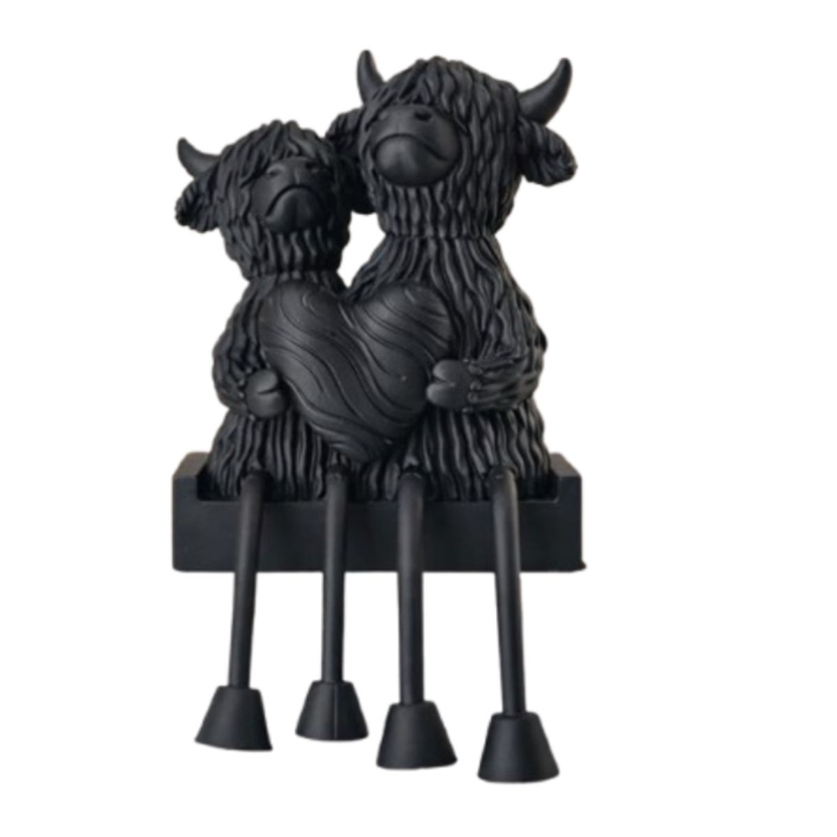 GENERICO - Escultura- Vacas de Highland Enamoradas