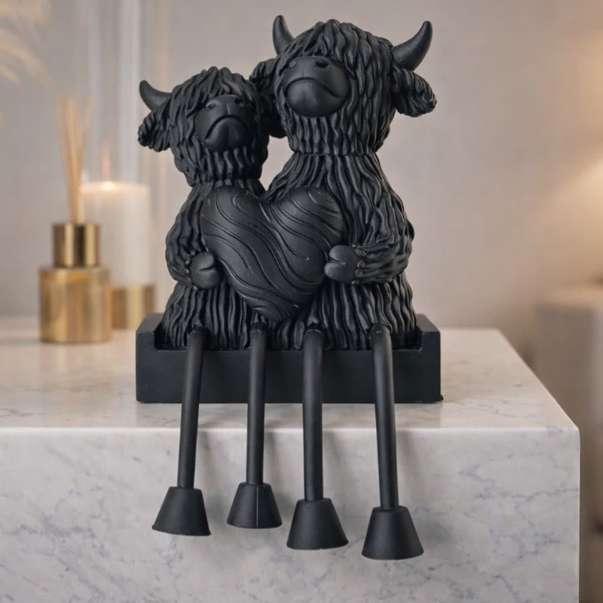 GENERICO - Escultura- Vacas de Highland Enamoradas