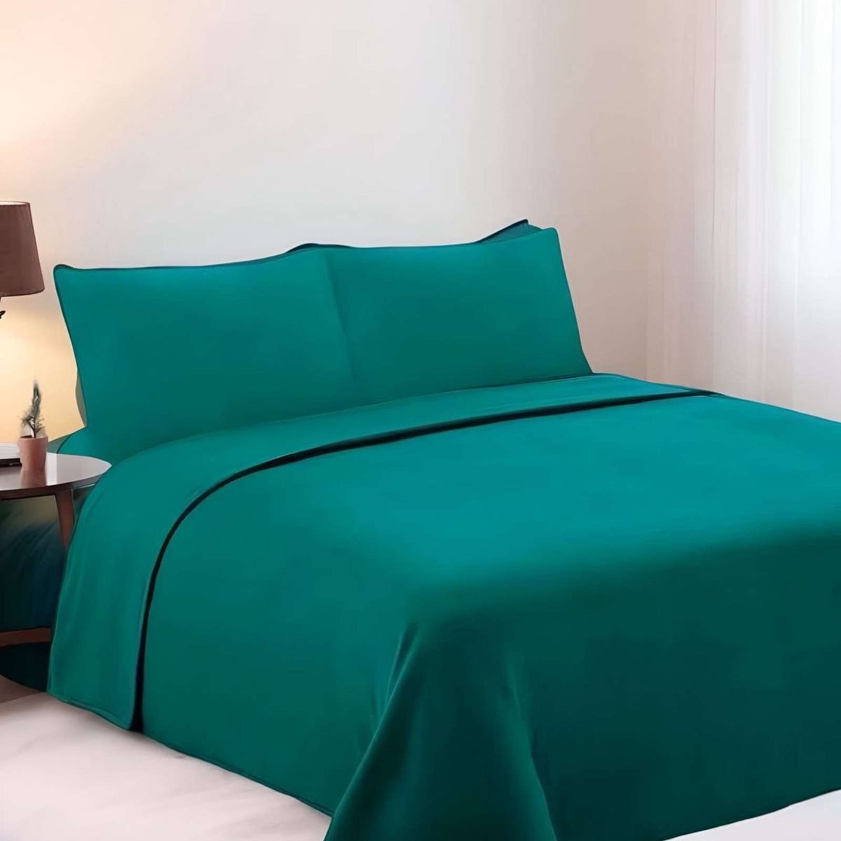 GENERICO - Sabana extra suave premium de polar Verde King