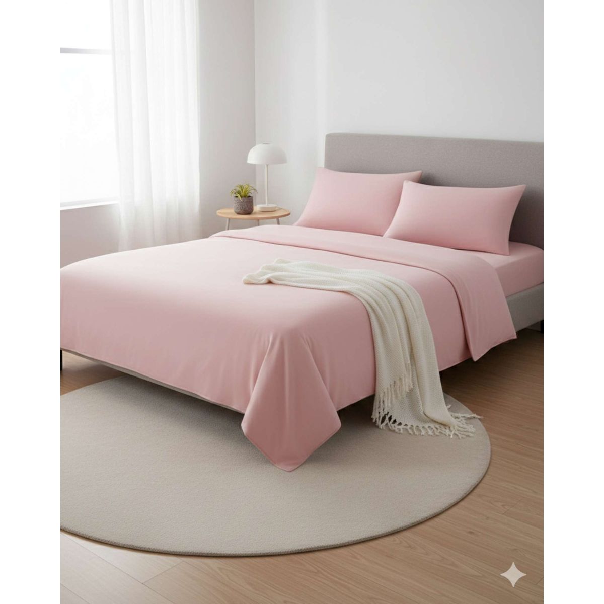 GENERICO - Sabana extra suave premium de polar Rosa King