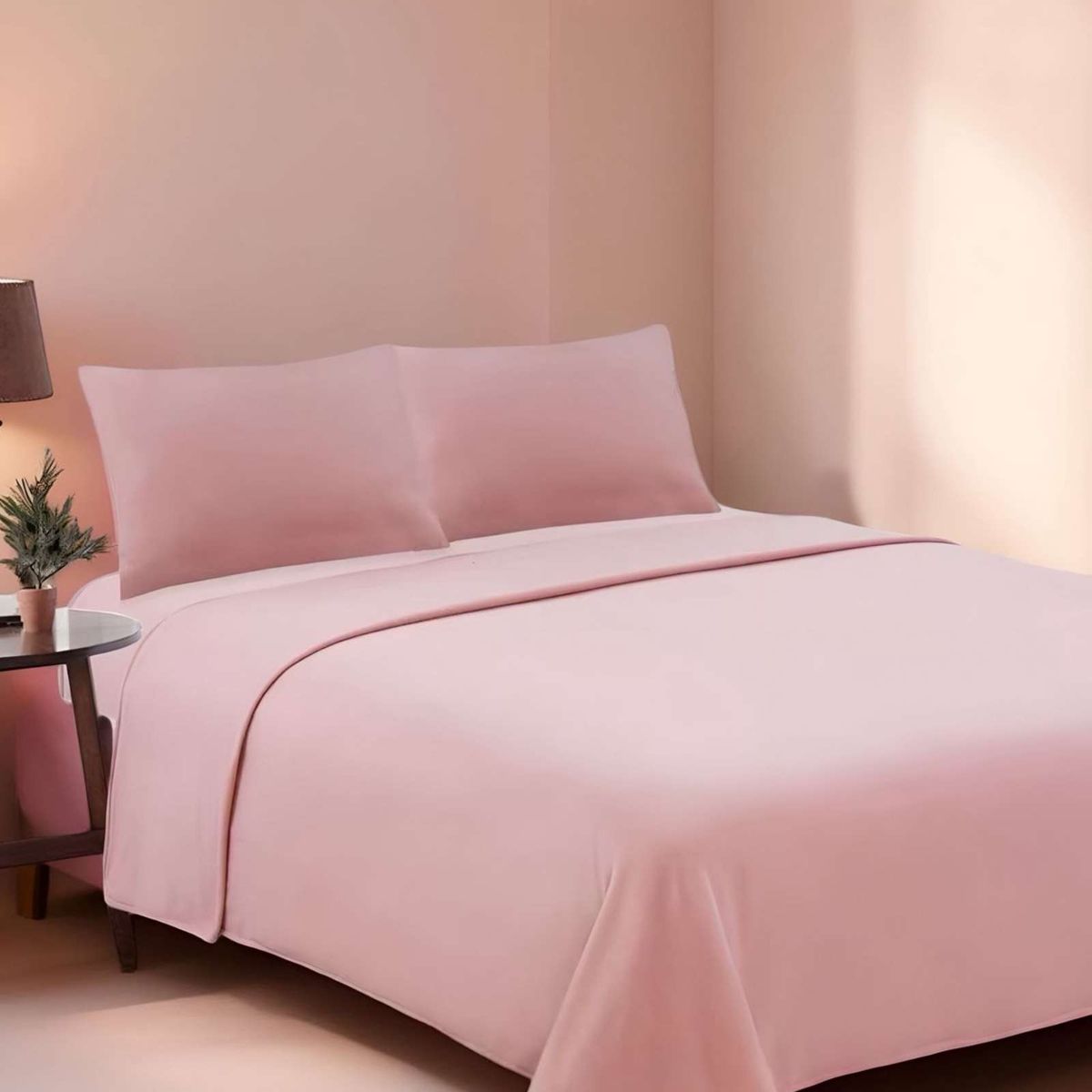 GENERICO - Sabana extra suave premium de polar Rosa King