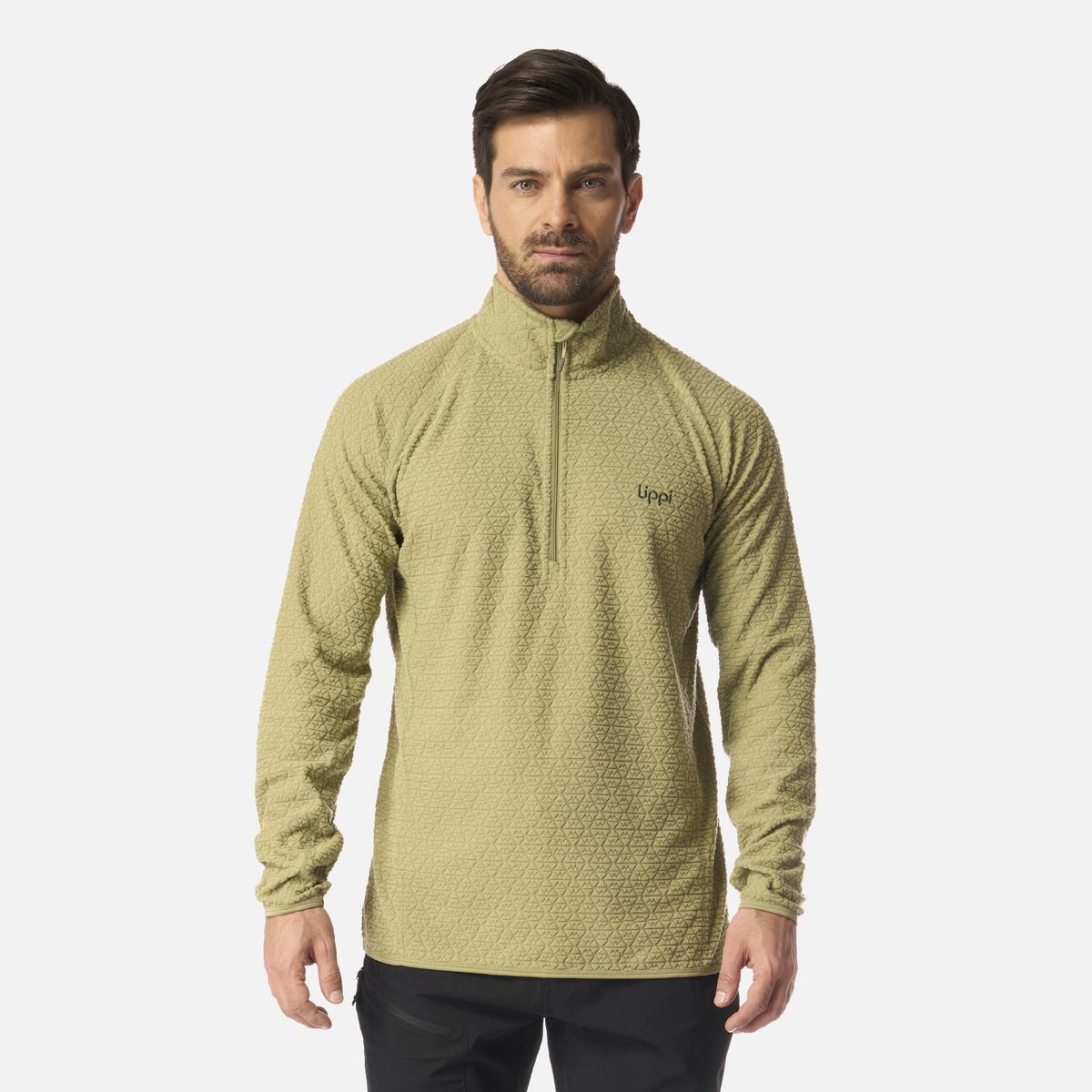 LIPPI - Polerón Hombre Jacaranda Nano-F 1/4 Zip Verde Lippi