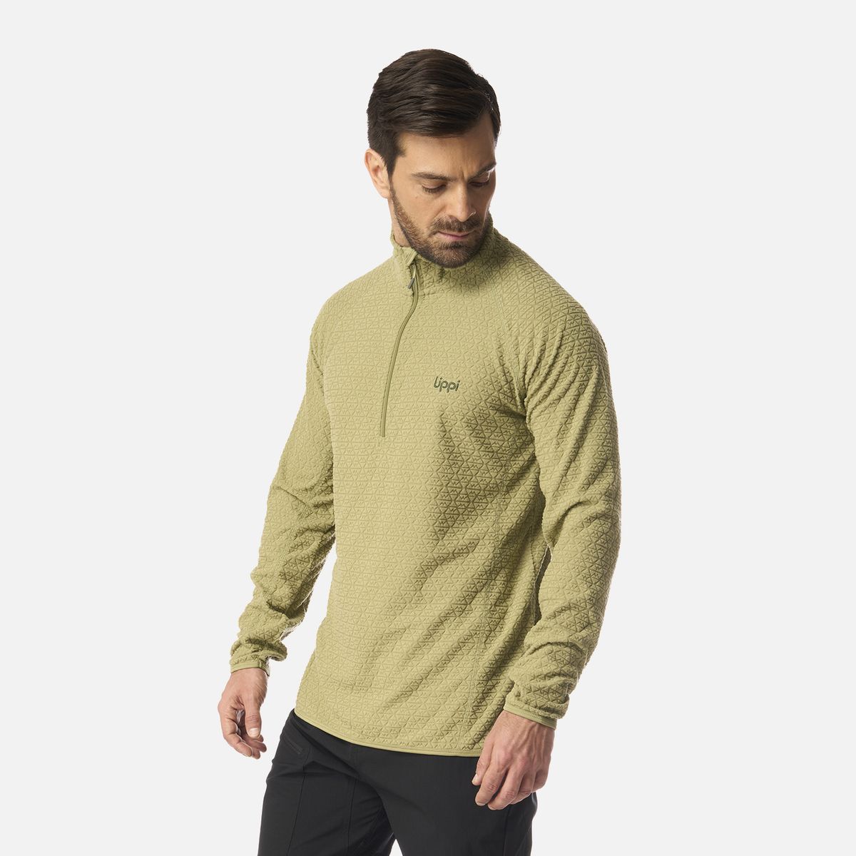 LIPPI - Polerón Hombre Jacaranda Nano-F 1/4 Zip Verde Lippi