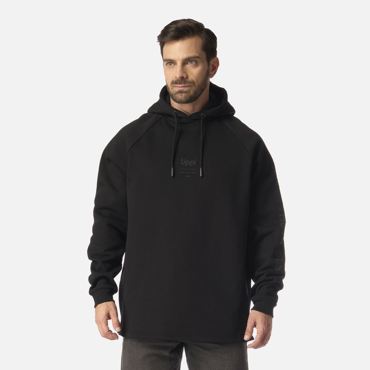 LIPPI - Polerón Hombre Heavy Duty Hoody Sweatshirt Negro Lippi