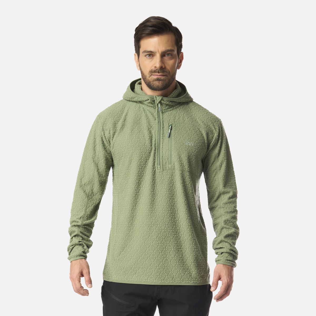 LIPPI - Polerón Hombre Jacaranda Nano-F 1/4 Zip Hoody Jade Oscuro Lippi