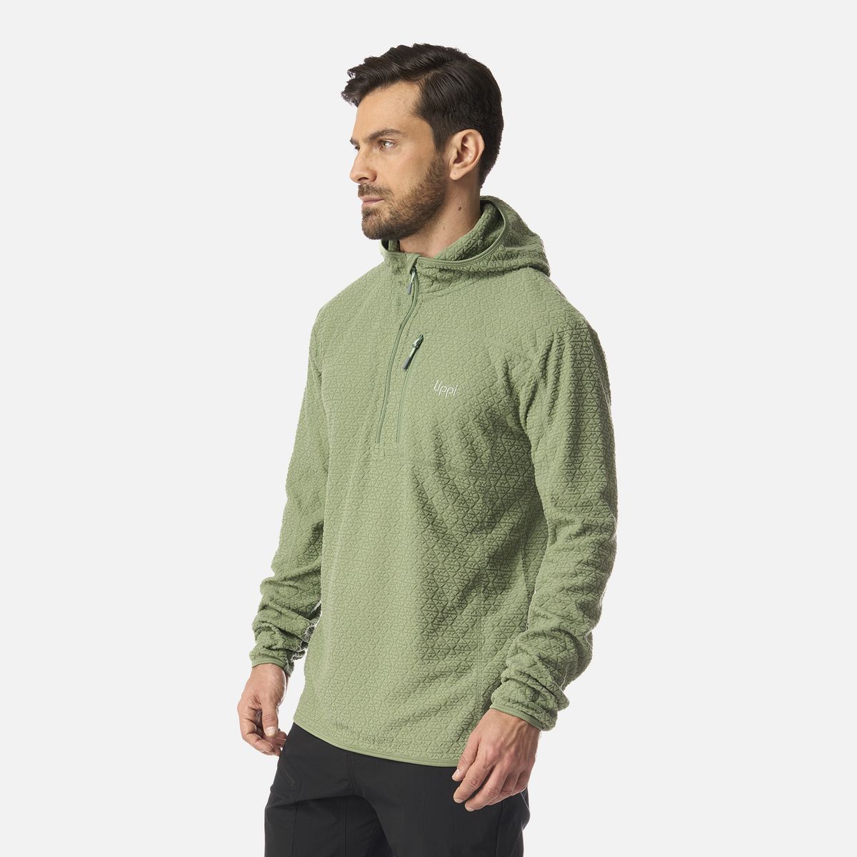LIPPI - Polerón Hombre Jacaranda Nano-F 1/4 Zip Hoody Jade Oscuro Lippi