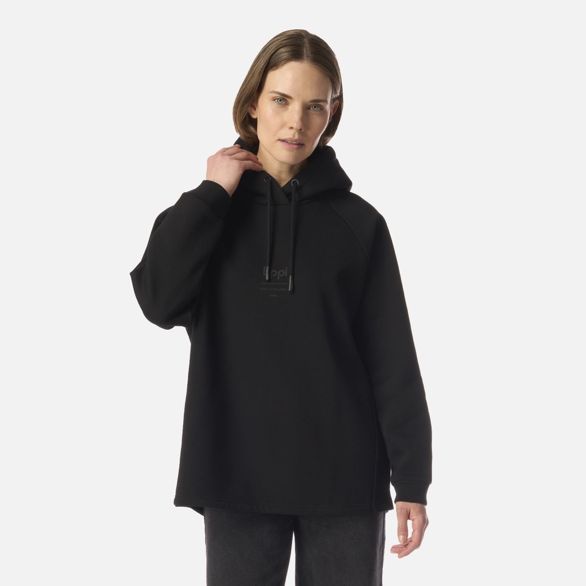 LIPPI - Polerón Mujer Heavy Duty Hoody Sweatshirt Negro Lippi