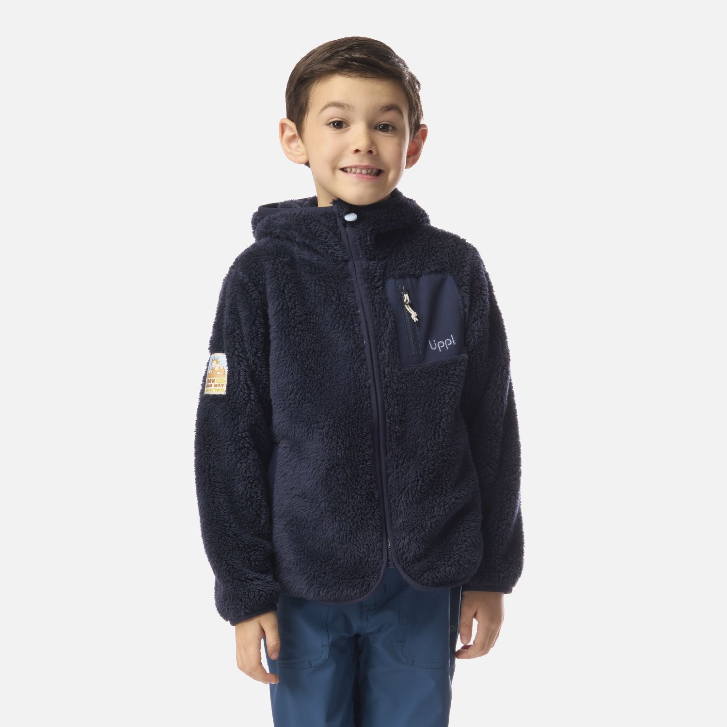 LIPPI Polar Niño Bear Shaggy-Pro Hoody Jacket Azul Marino Lippi