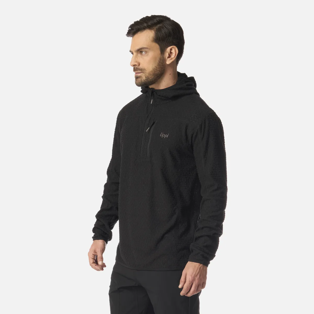 LIPPI - Polerón Hombre Jacaranda Nano-F 1/4 Zip Hoody Negro Lippi