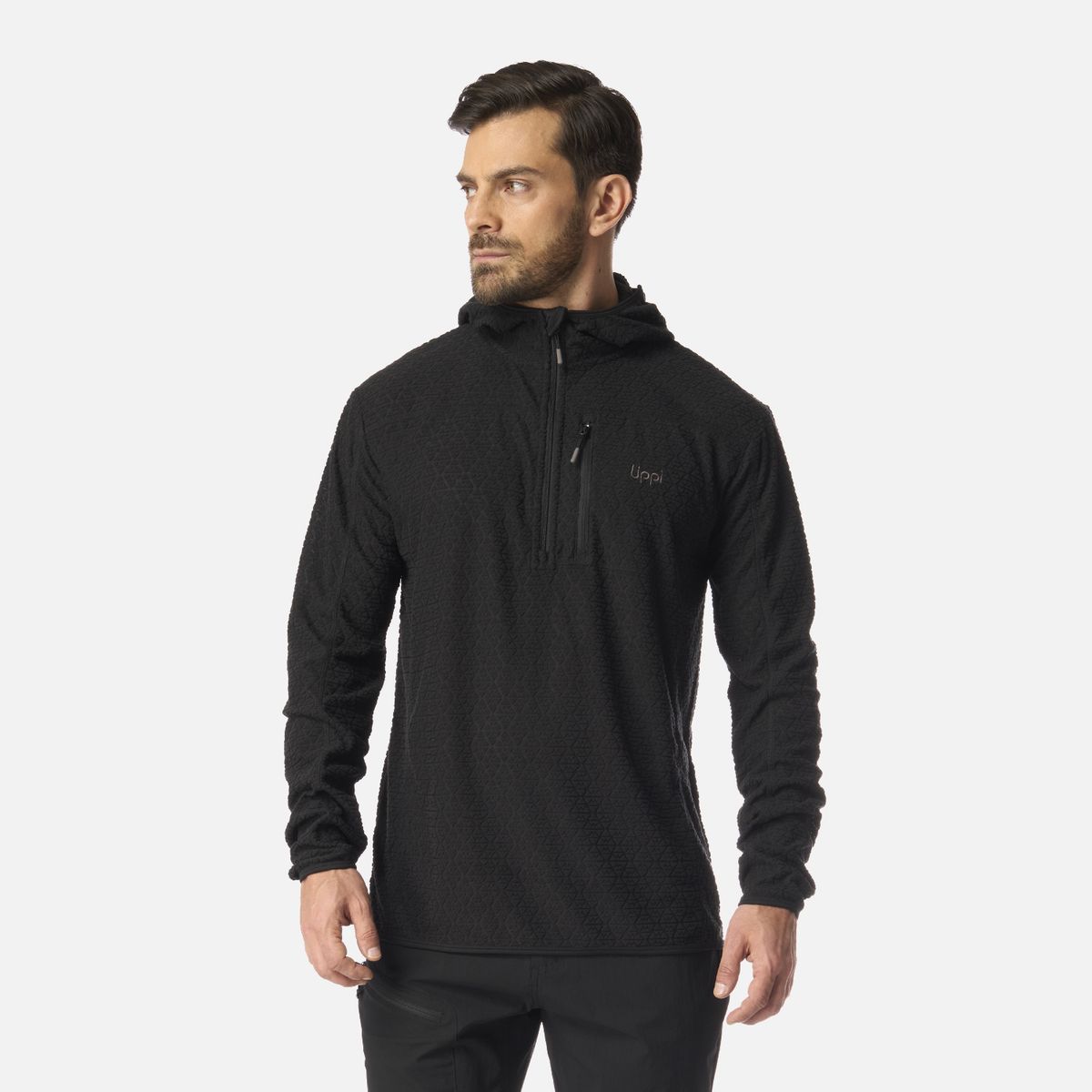 LIPPI - Polerón Hombre Jacaranda Nano-F 1/4 Zip Hoody Negro Lippi