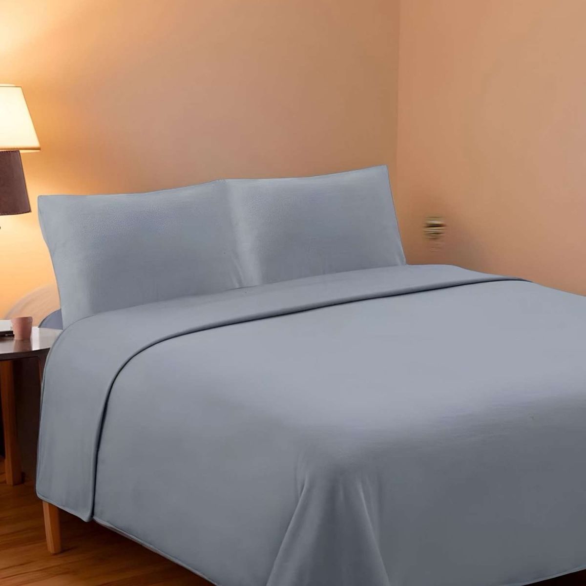 GENERICO - Sabana extra suave premium de polar Gris plaza y media