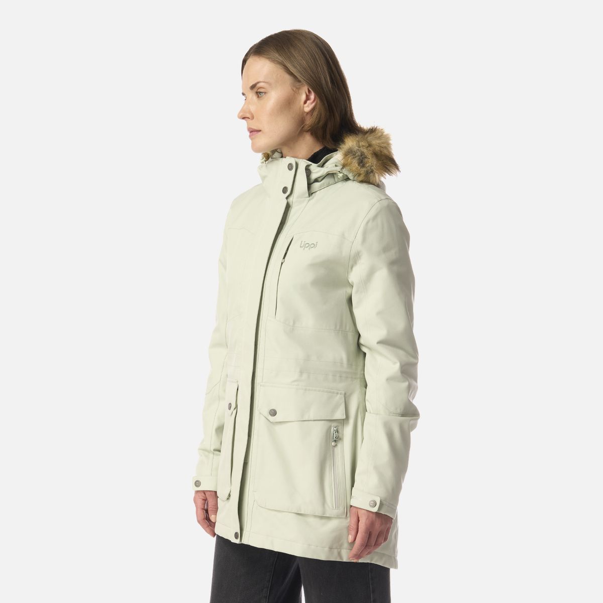 LIPPI - Chaqueta Mujer Roble B-Dry Hoody Jacket Verde Agua Melange Lippi