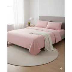 GENERICO - Sabana extra suave premium de polar Rosa King