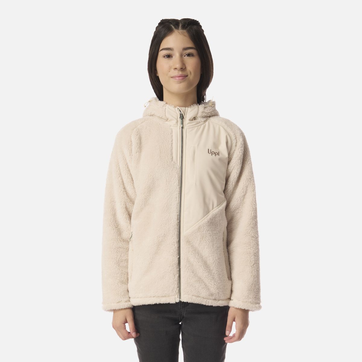 LIPPI - Polar Teen Girl Bear Shaggy-Pro Hoody Jacket Beige Lippi