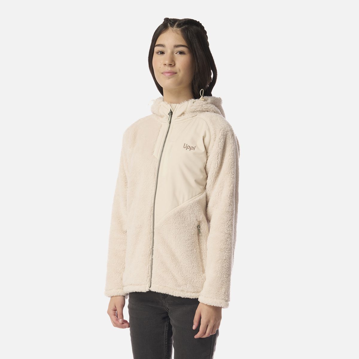 LIPPI - Polar Teen Girl Bear Shaggy-Pro Hoody Jacket Beige Lippi