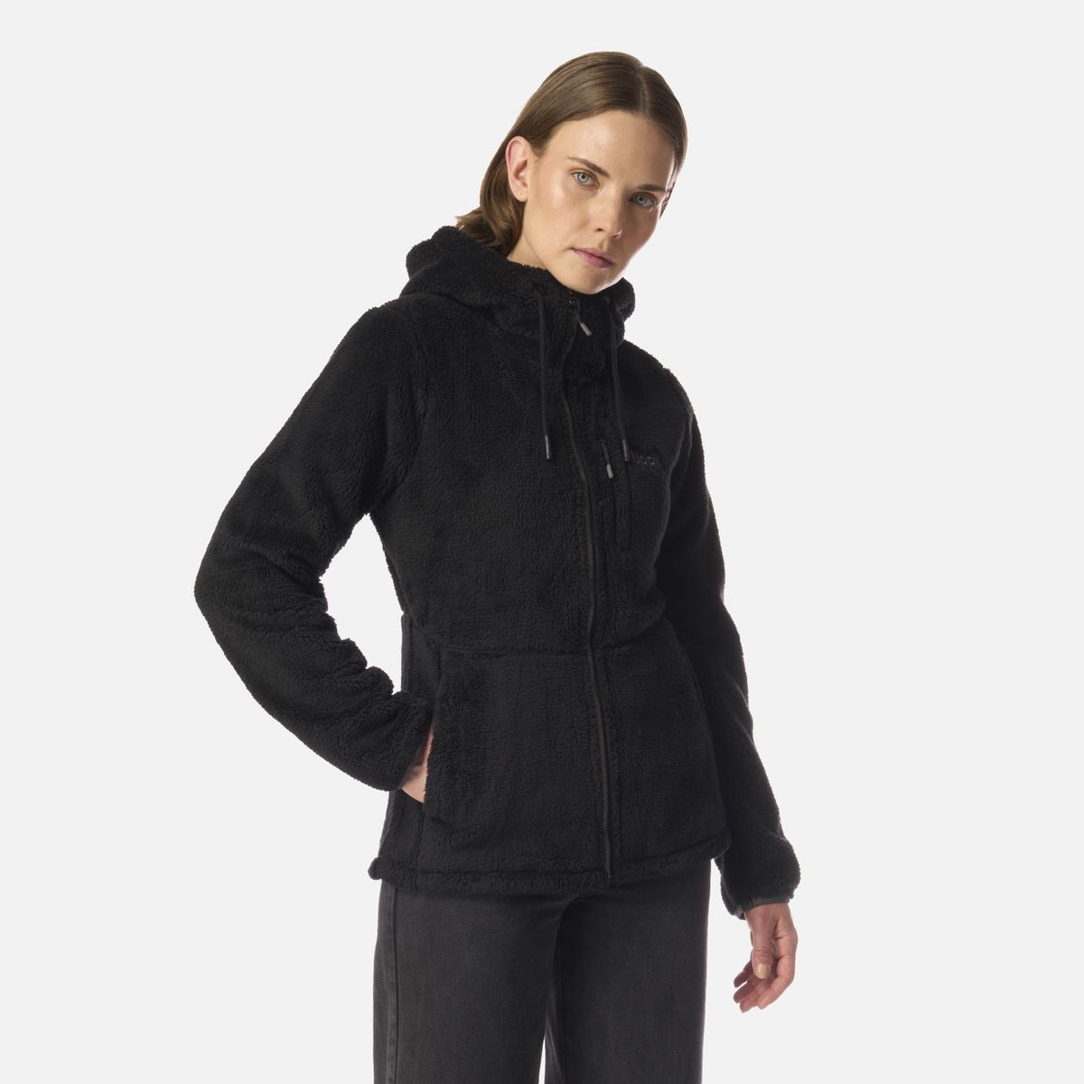 LIPPI - Polar Mujer Bear Shaggy-Pro Hoody Jacket Negro Lippi