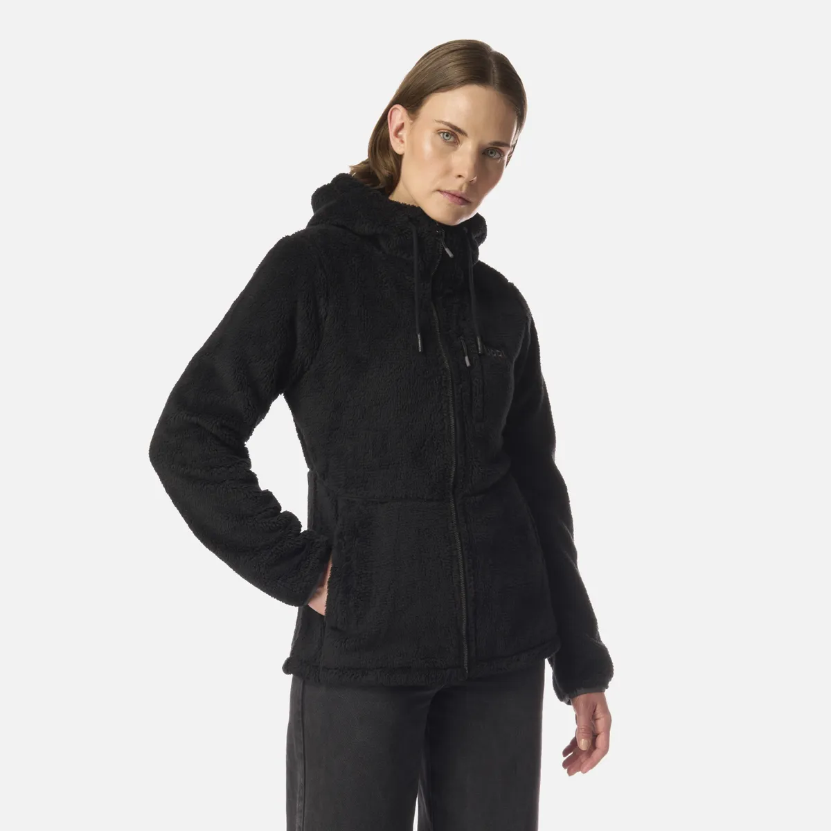 LIPPI - Polar Mujer Bear Shaggy-Pro Hoody Jacket Negro Lippi