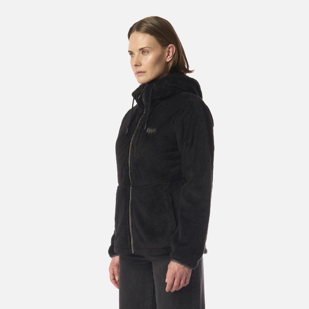 LIPPI - Polar Mujer Bear Shaggy-Pro Hoody Jacket Negro Lippi