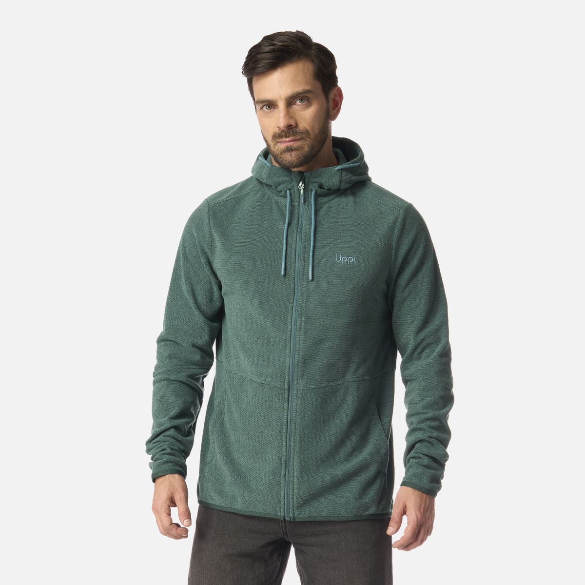 LIPPI - Polar Hombre Stripes Nano-F Full Zip Hoody Petroleo Lippi