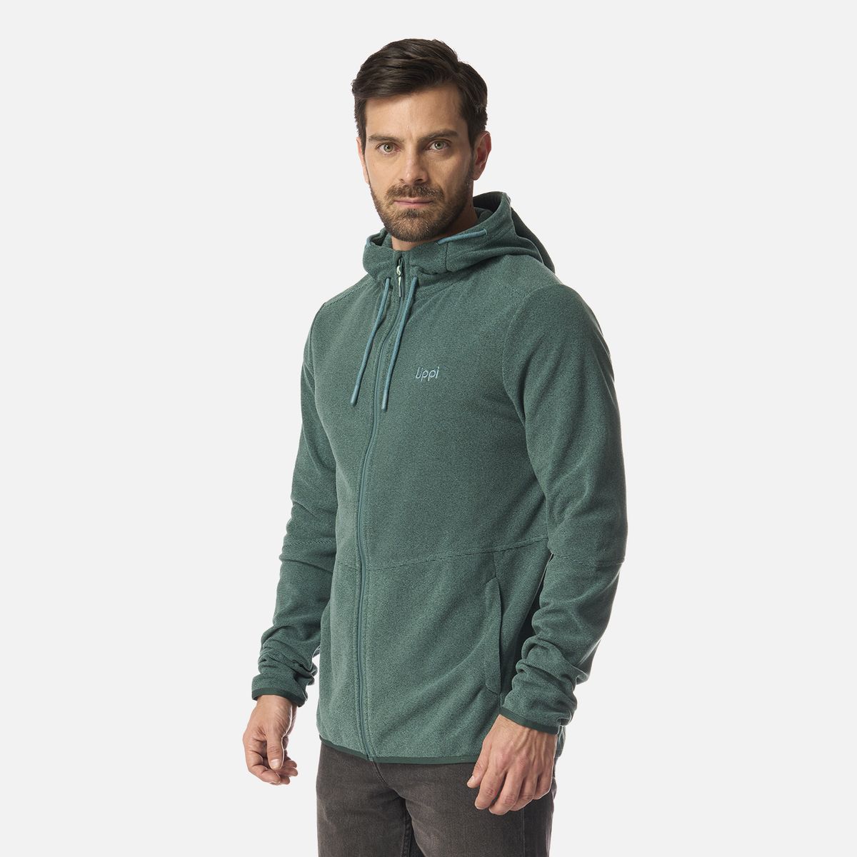 LIPPI - Polar Hombre Stripes Nano-F Full Zip Hoody Petroleo Lippi