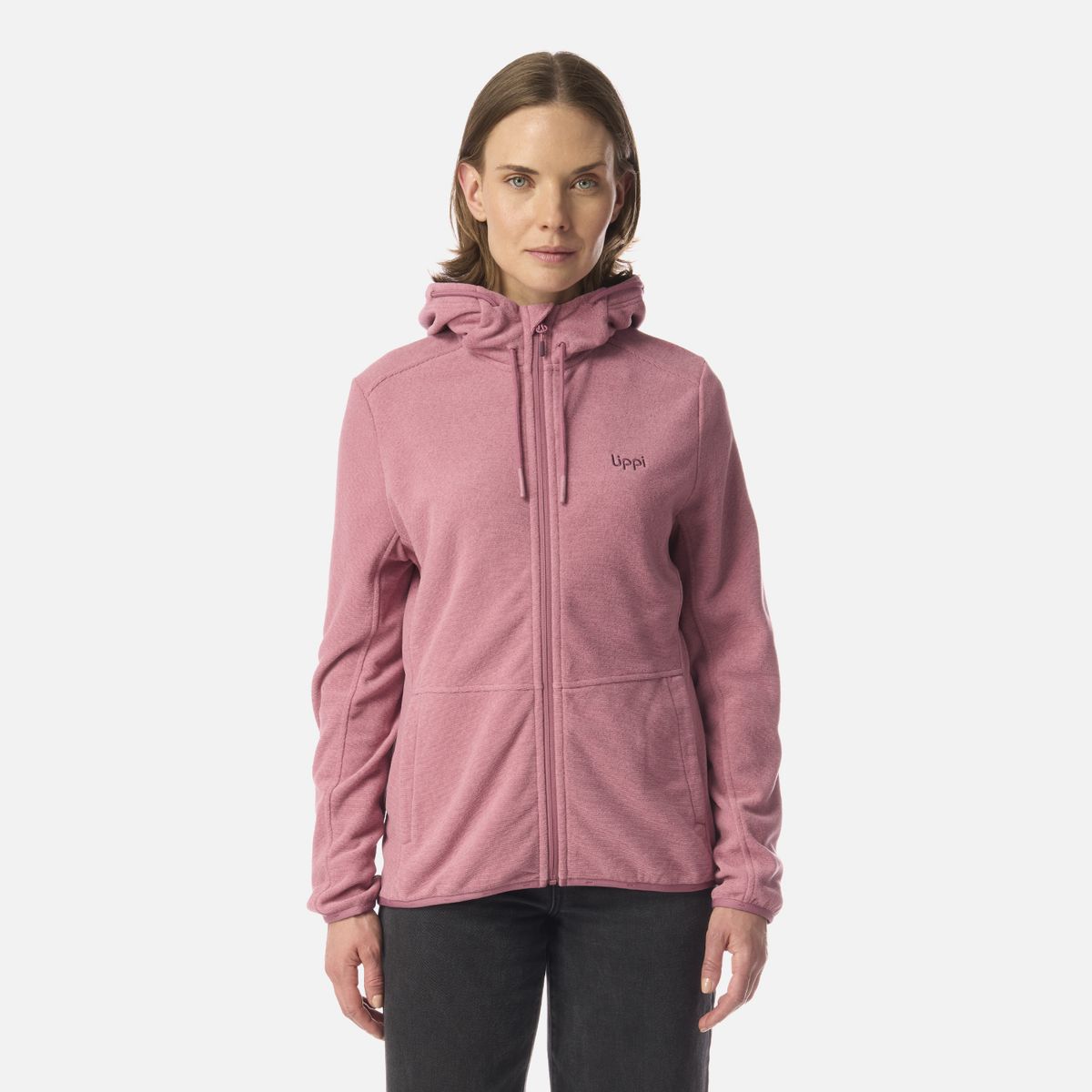 LIPPI - Polar Mujer Stripes Nano-F Full Zip Hoody Rosa Oscuro Lippi