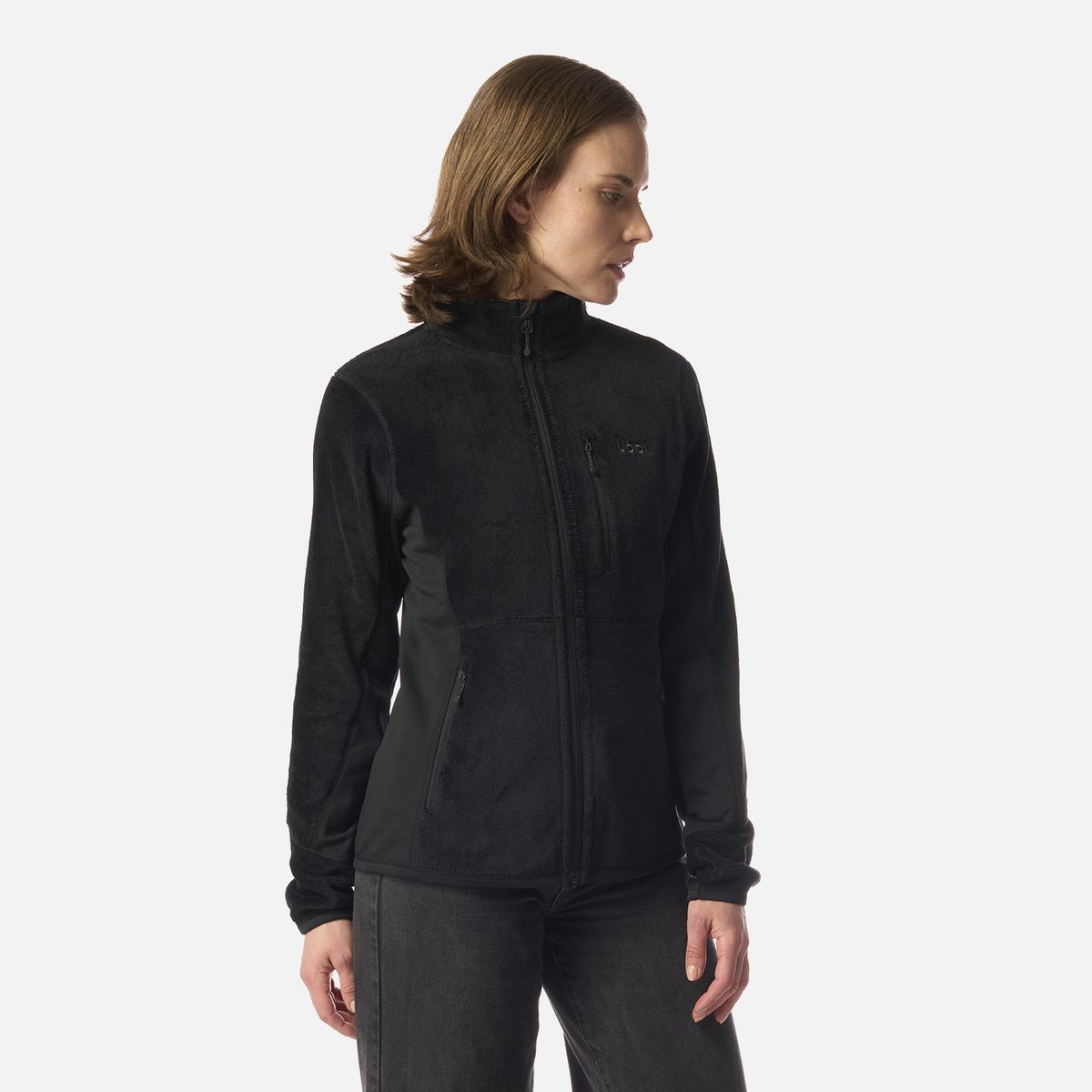 LIPPI - Polar Mujer Numan Shaggy-Pro Jacket Negro Lippi