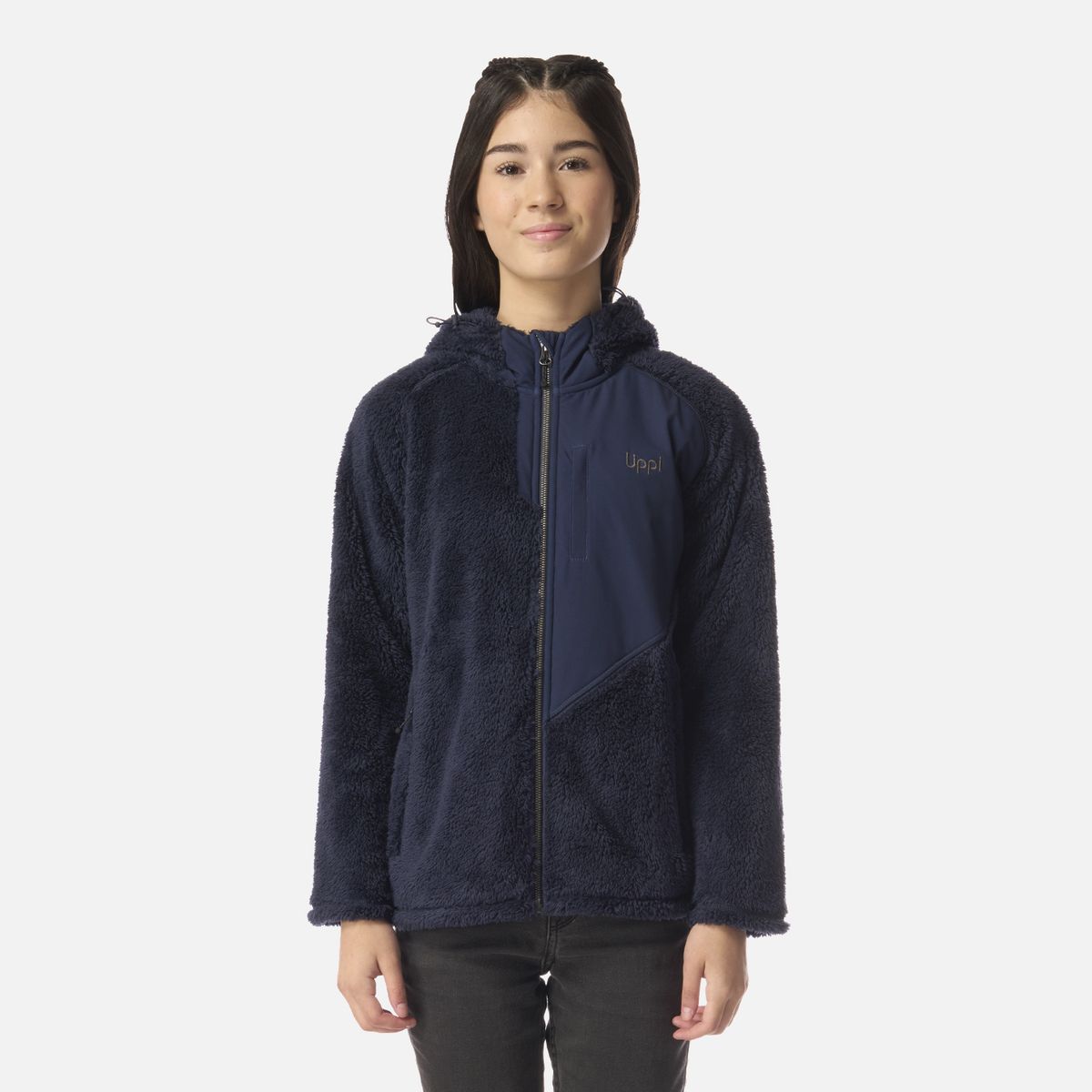 LIPPI - Polar Teen Girl Bear Shaggy-Pro Hoody Jacket Azul Marino Lippi