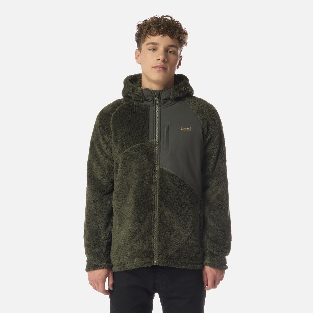 LIPPI - Polar Teen Boy Bear Shaggy-Pro Hoody Jacket Verde Militar Lippi