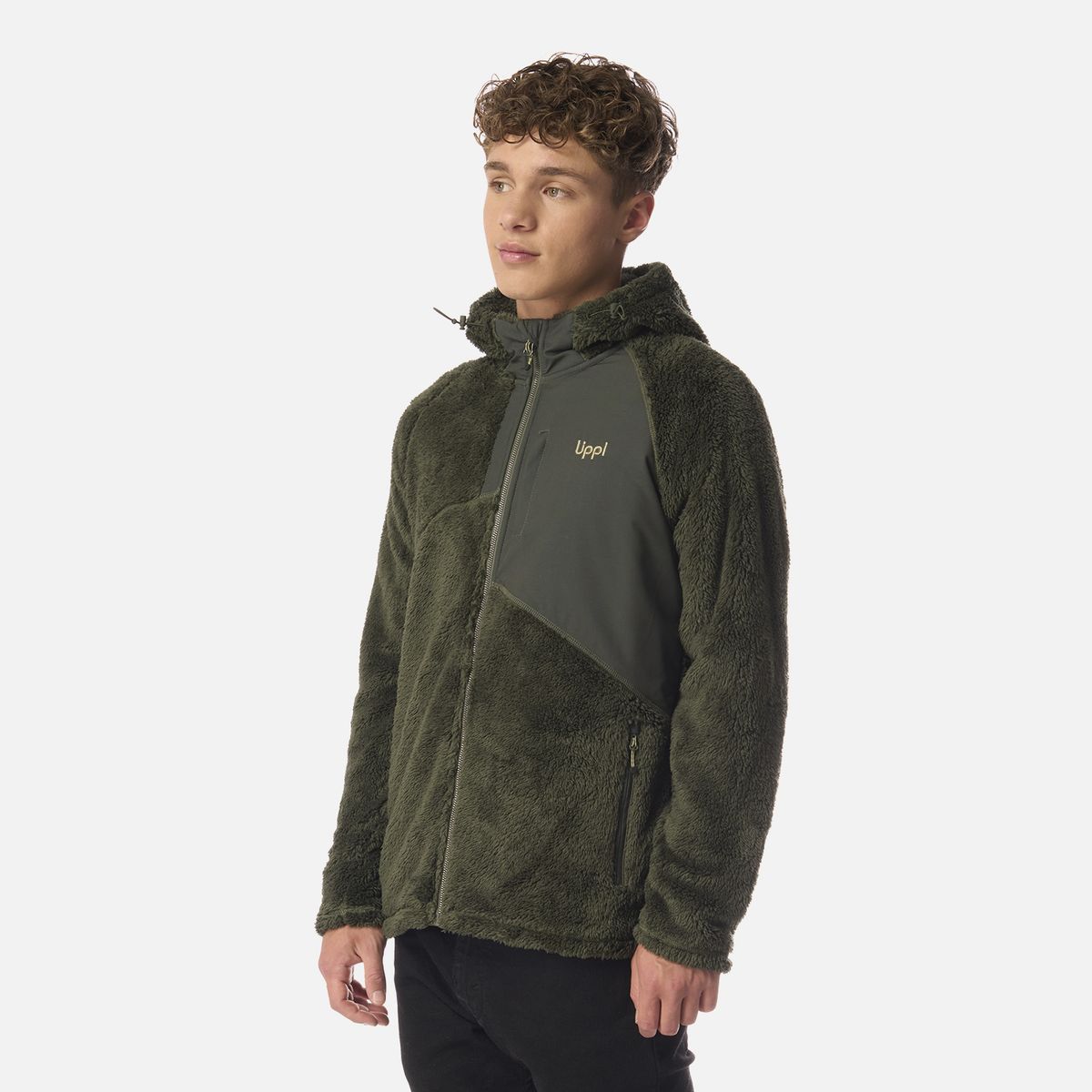 LIPPI - Polar Teen Boy Bear Shaggy-Pro Hoody Jacket Verde Militar Lippi
