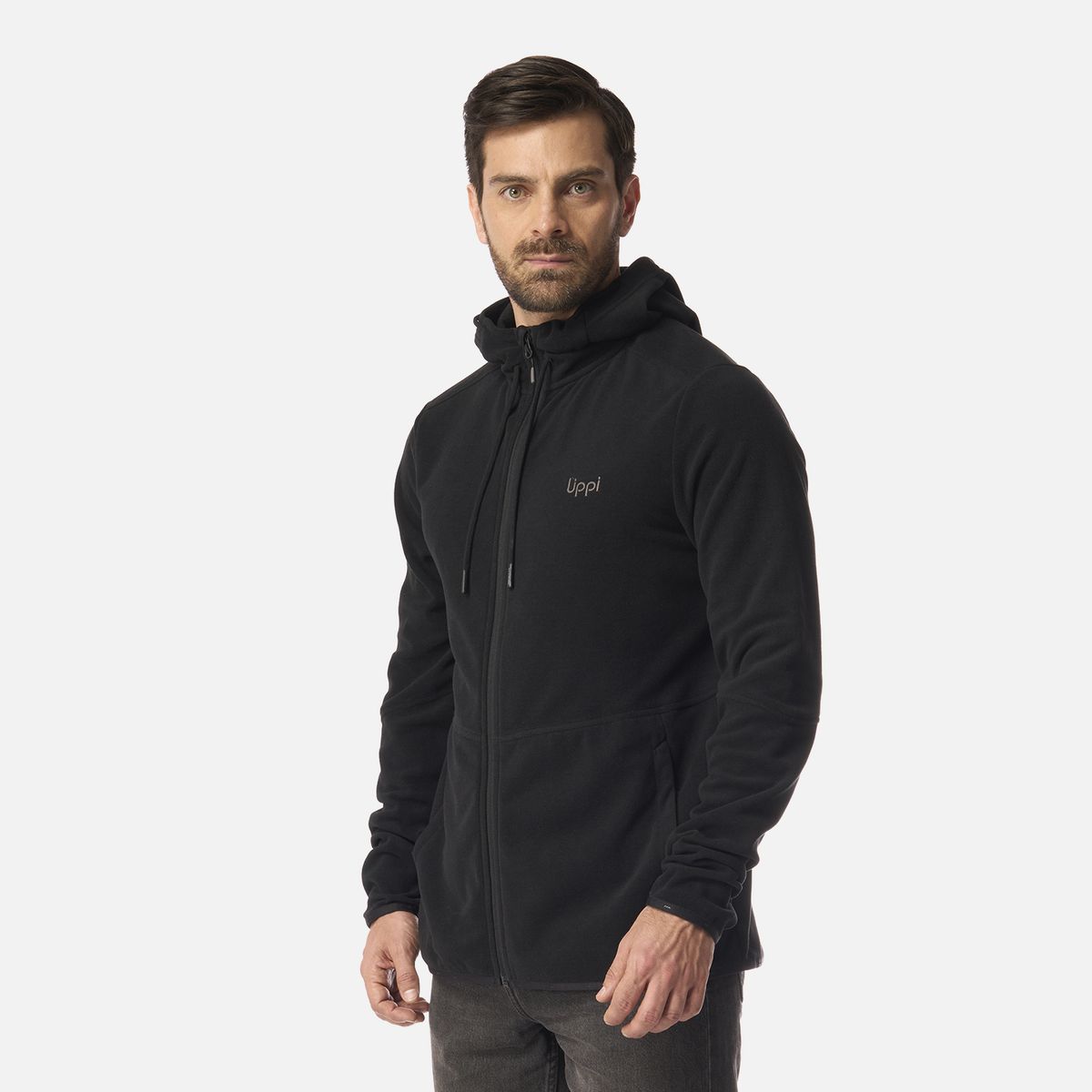 LIPPI - Polar Hombre Stripes Nano-F Full Zip Hoody Negro Lippi