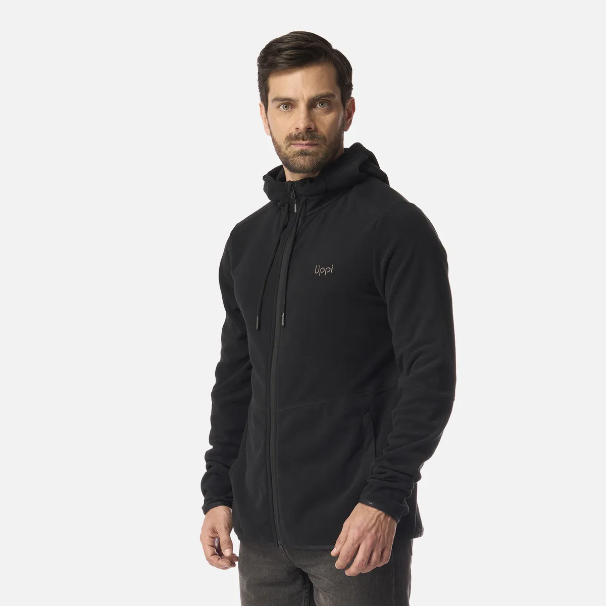 LIPPI - Polar Hombre Stripes Nano-F Full Zip Hoody Negro Lippi