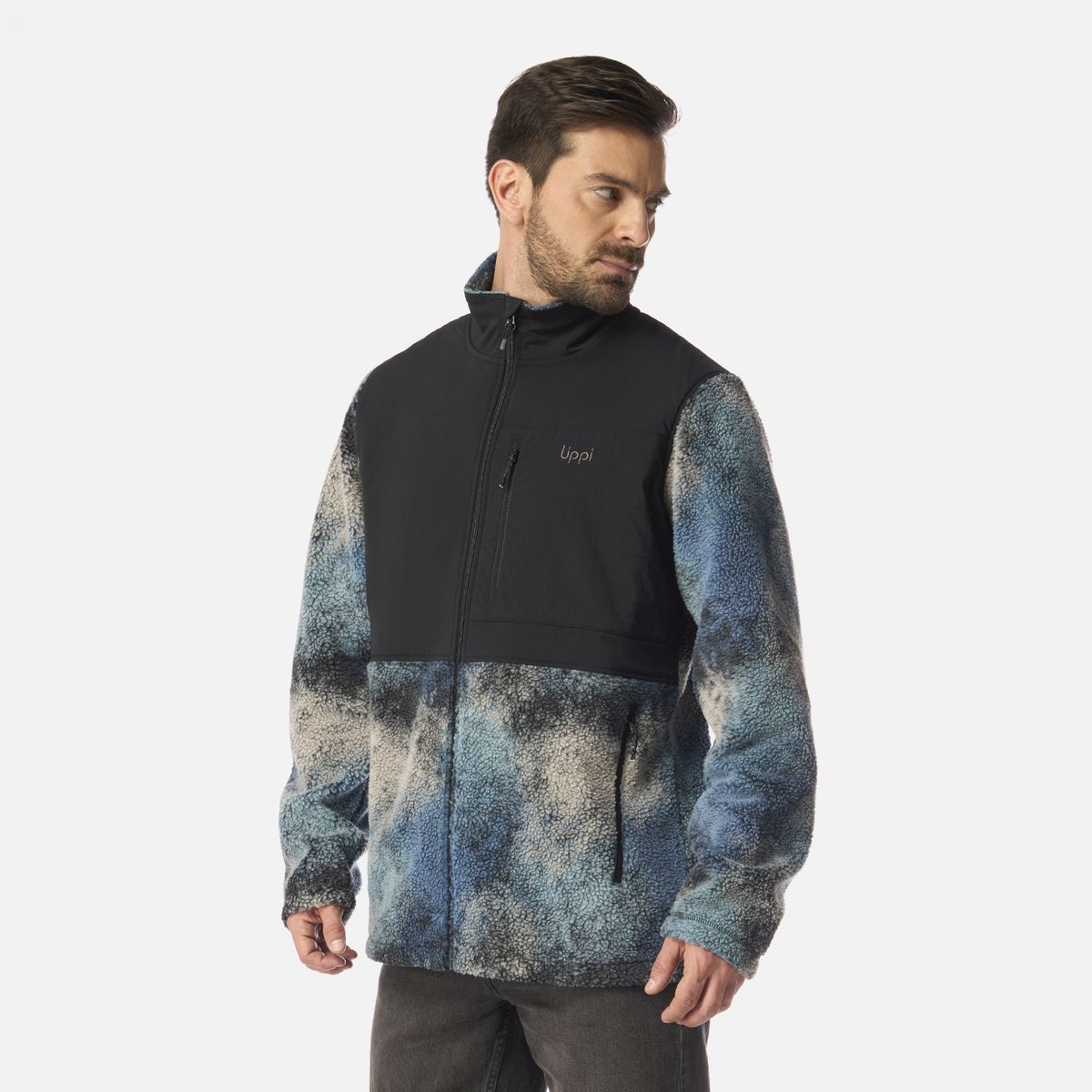 LIPPI - Polar Hombre Glaciar Sherpa-Pro Jacket Print Negro Lippi