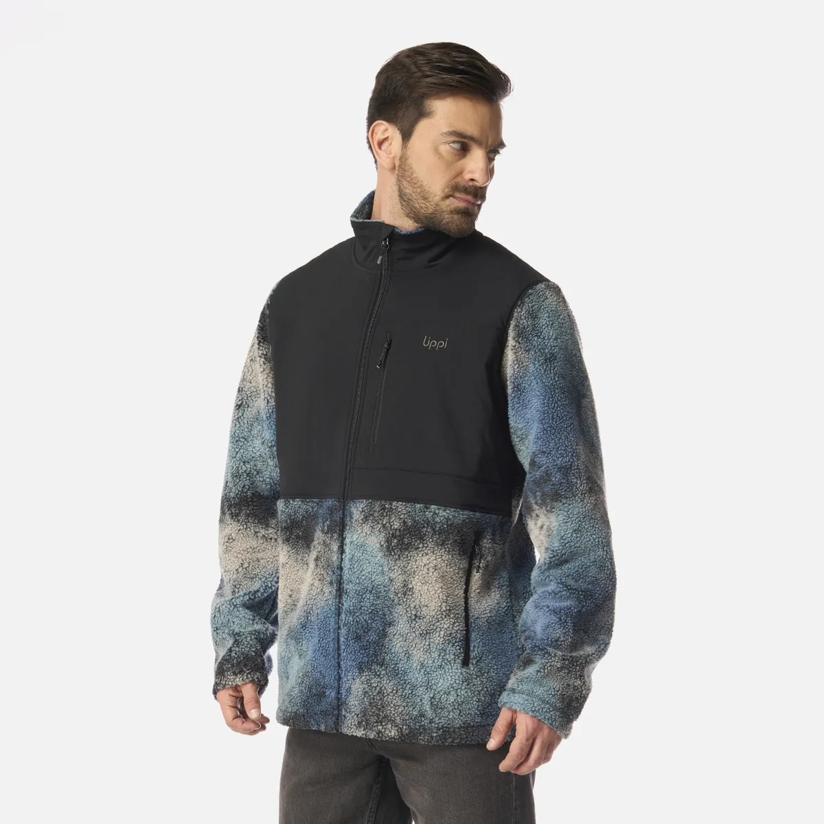 LIPPI - Polar Hombre Glaciar Sherpa-Pro Jacket Print Negro Lippi