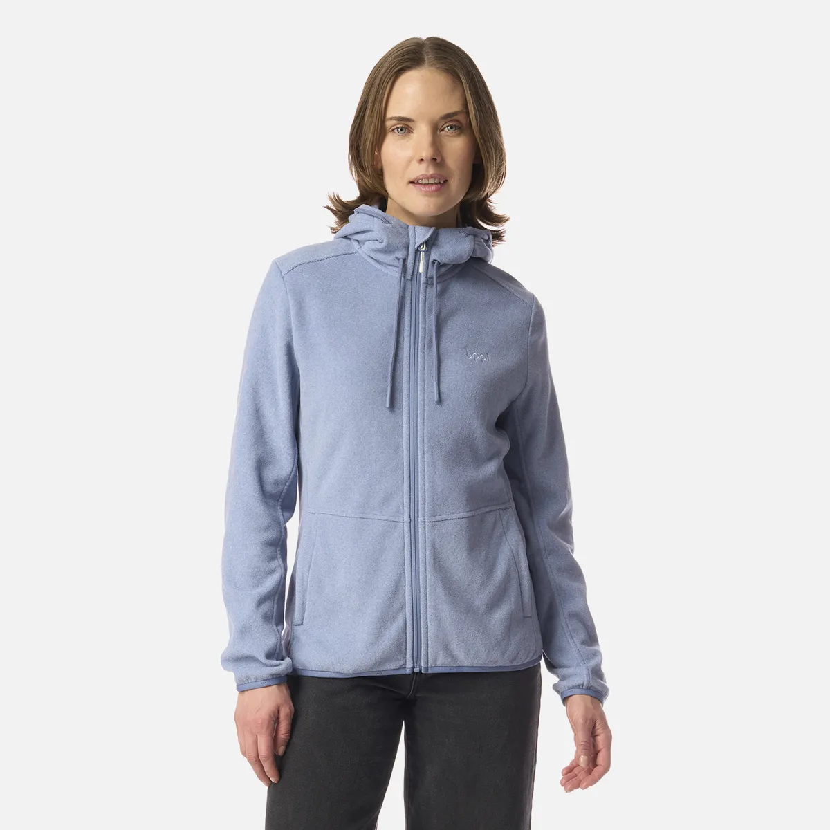 LIPPI - Polar Mujer Stripes Nano-F Full Zip Hoody Azul Piedra Lippi