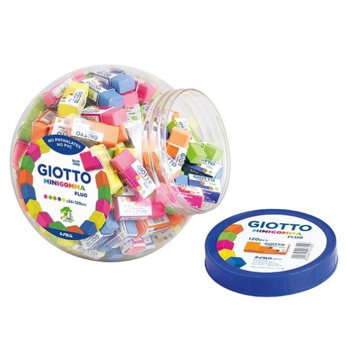 GIOTTO - Pote Mini Goma Giotto Fluor Escolar De 120 Unidades