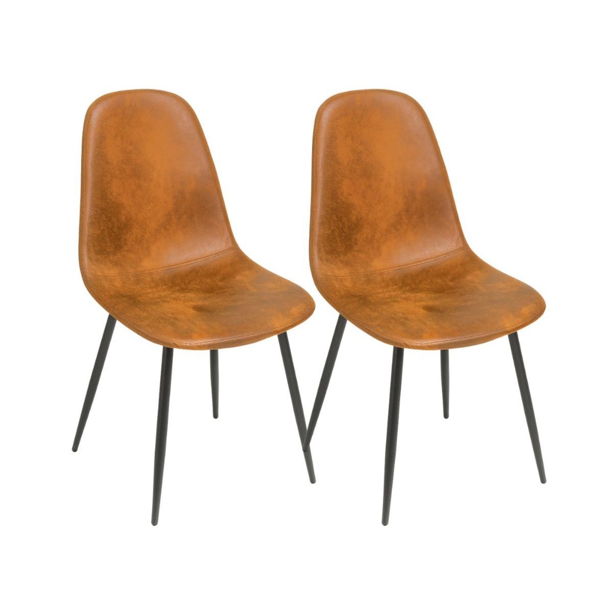 HABITA2 CHILE - Pack 2 Sillas de Comedor Gamuza Black Murcia