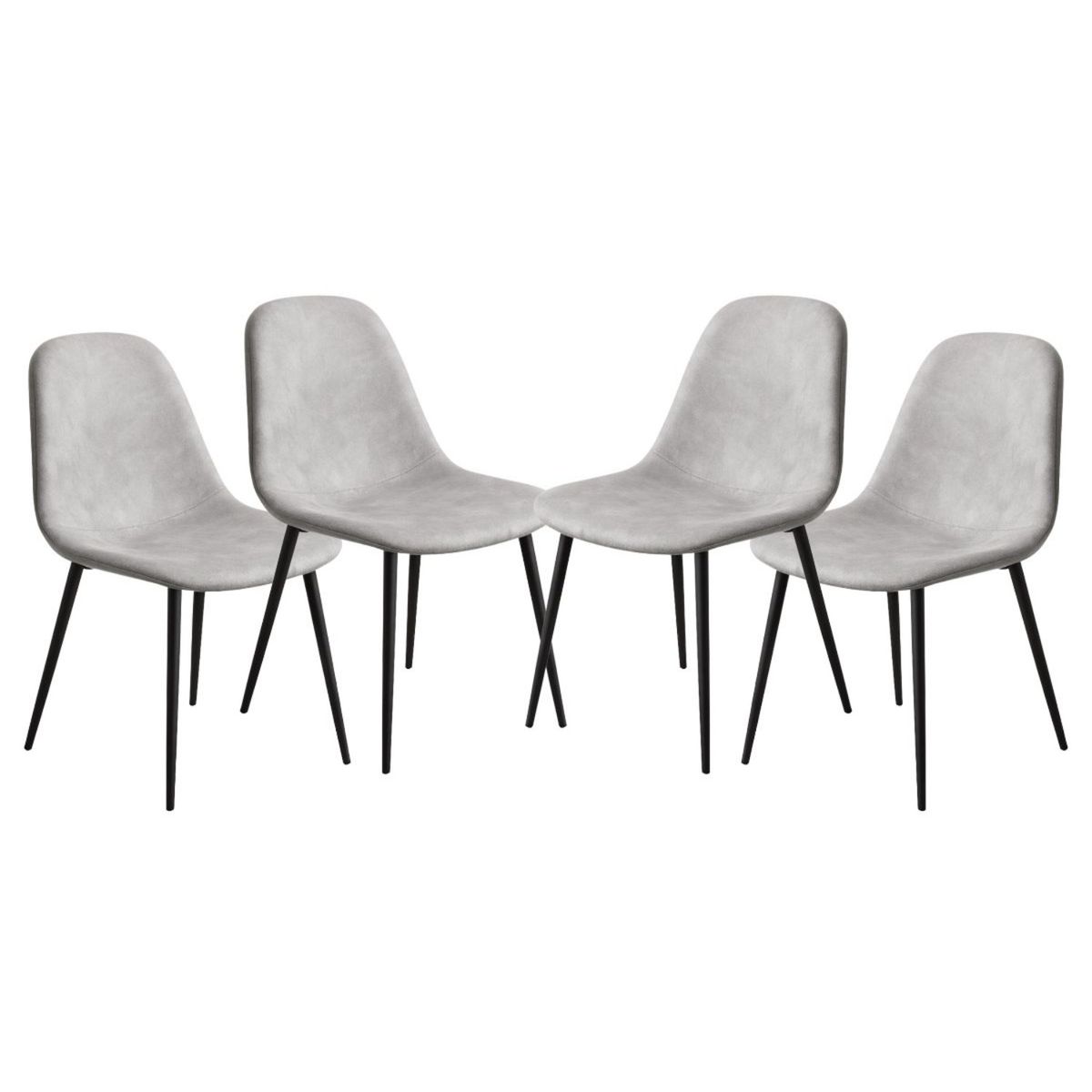 HABITA2 CHILE - Pack 4 Sillas de Comedor Gamuza Black Murcia