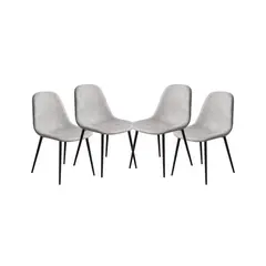 HABITA2 CHILE - Pack 4 Sillas de Comedor Gamuza Black Murcia